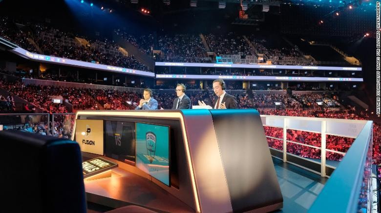 Gaming setup in an esports arena